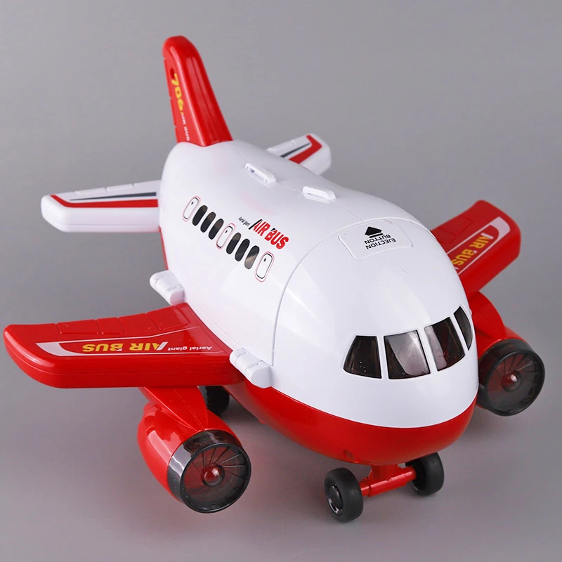 弹射轨道客机惯性耐摔大号飞机模型开盖收纳玩具车