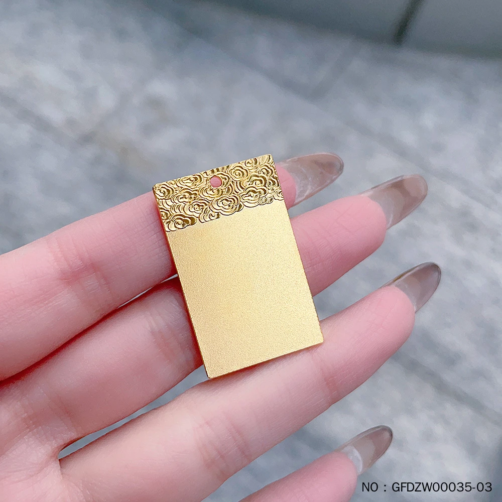 足金9999黄金吊坠平安无事牌挂坠情人节礼物抖音月付水贝黄金首饰