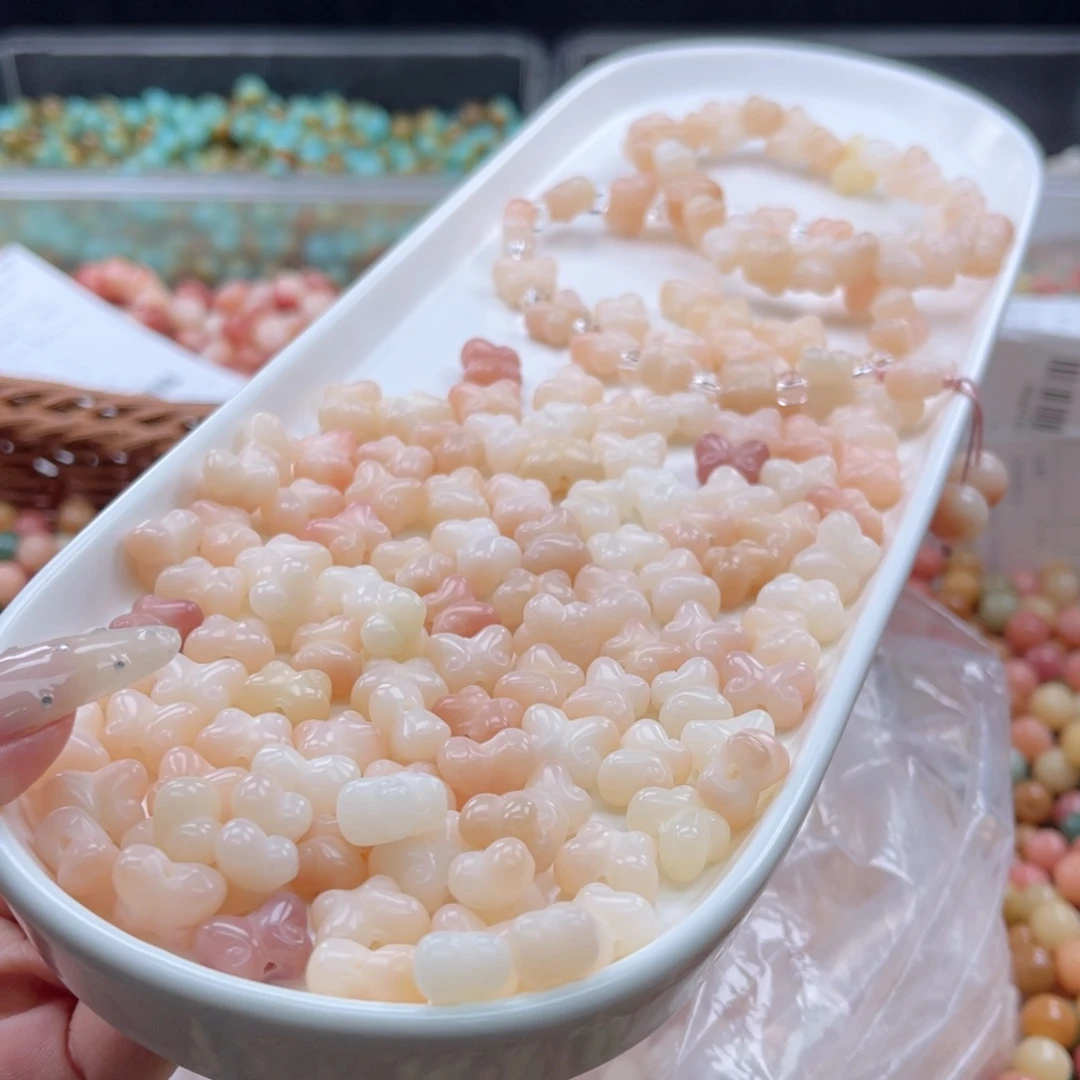 白玉菩提吊坠k微瑕瑕12mm/10+10颗蝴蝶