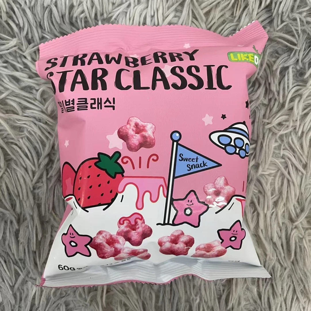 韩国进口涞可草莓味五角星甜甜圈