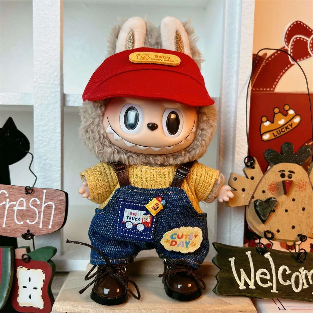 17cm盲盒拉布着替男款套装帅气可爱bu挂件衣服现货