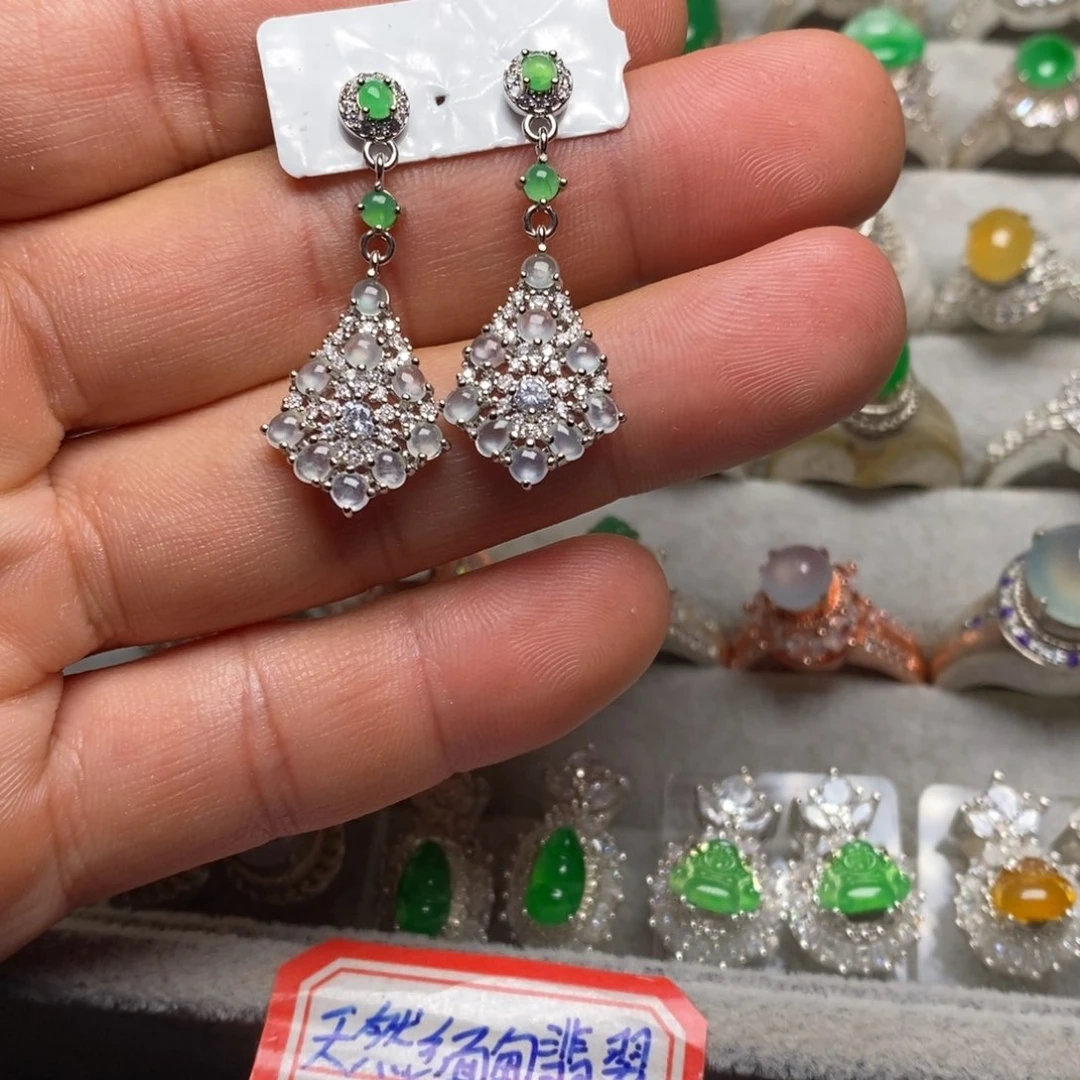 翡翠耳饰未镶嵌耳环