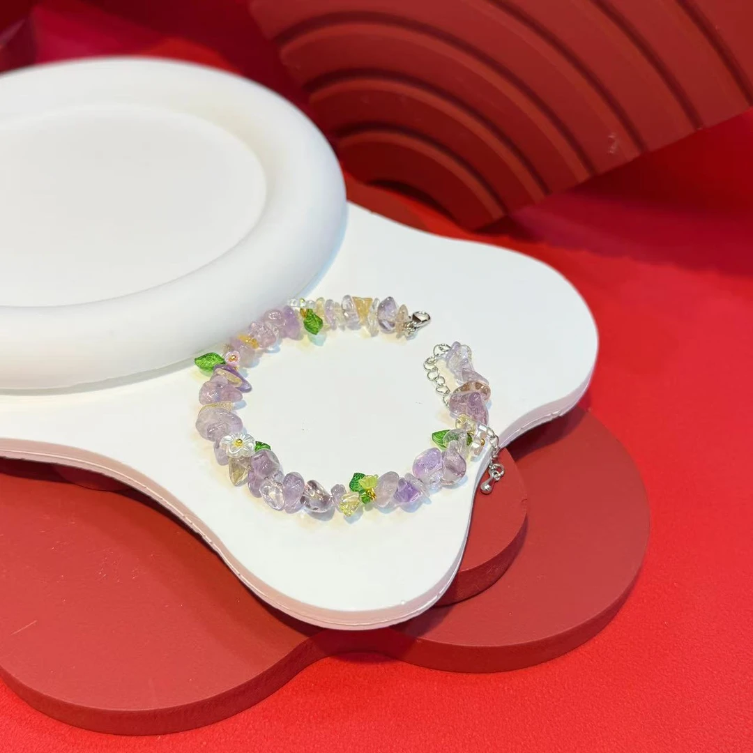 水晶设计款叶子手串HNZ10699