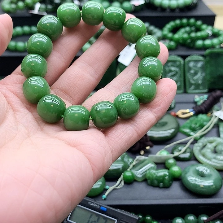 华***兹手链未镶嵌和田玉（碧玉）