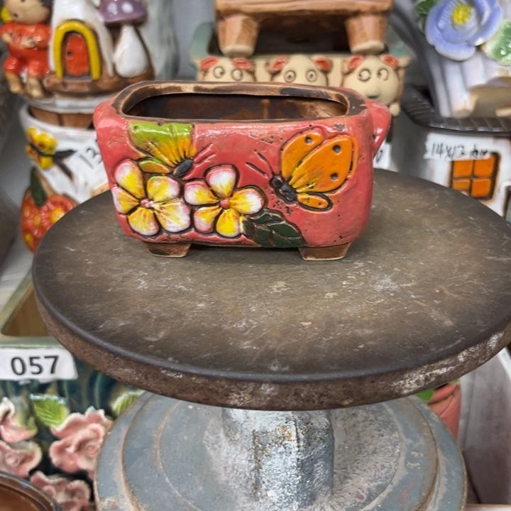 紫砂花盆粗陶材质多肉花盆