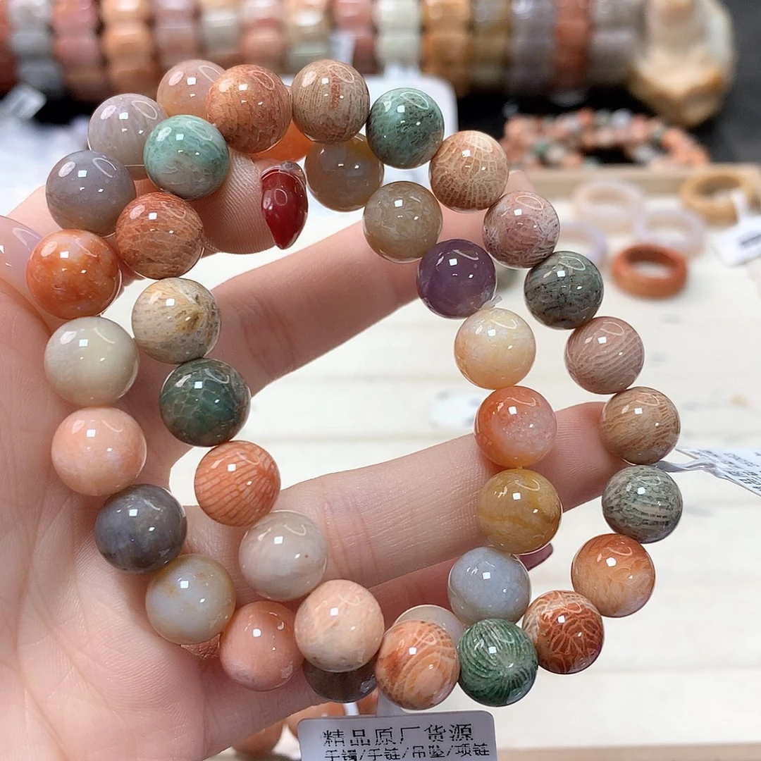 硅化珊瑚（珊瑚玉）手链未镶嵌摩****?093