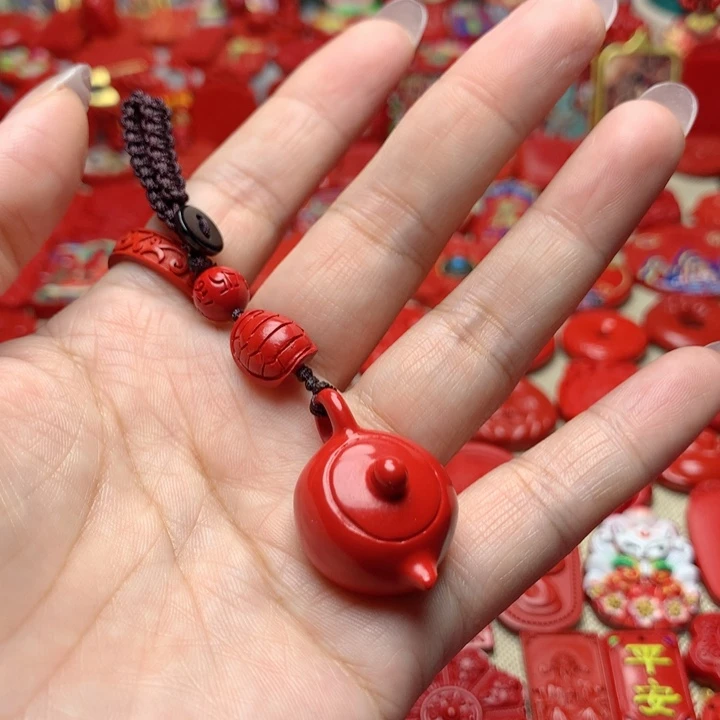 天然辰砂工艺品朱砂钥匙扣