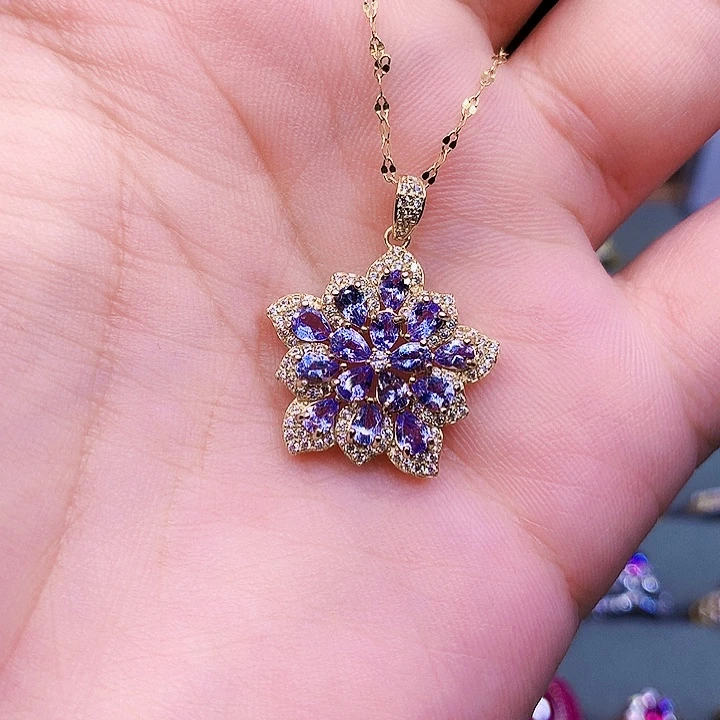 银S925镶嵌颈饰坦桑石