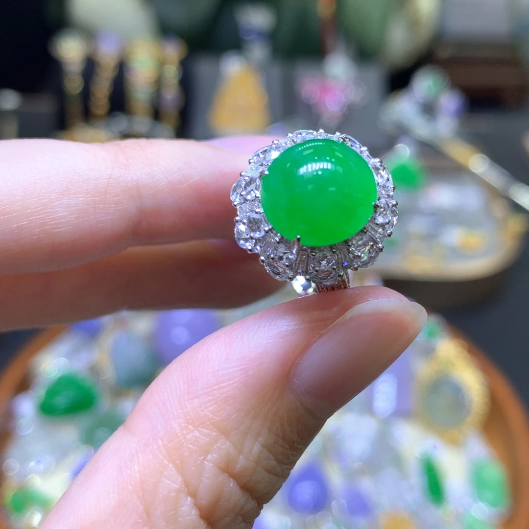 翡翠18K金镶嵌颈饰我****好翡翠吊坠项链