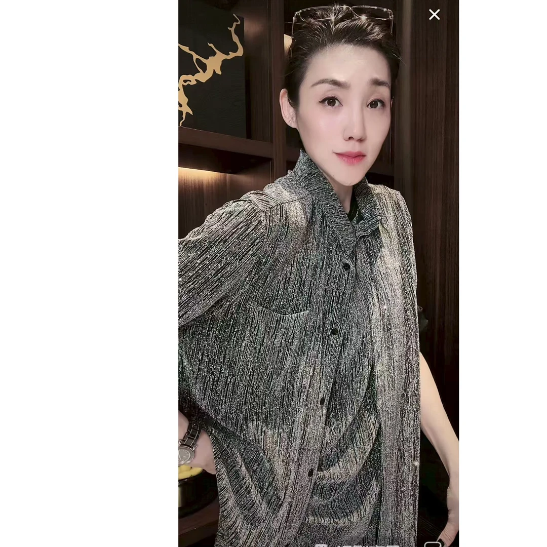 MNFK 意大利进口满钻冰丝 衬衫 套装  TZ0188