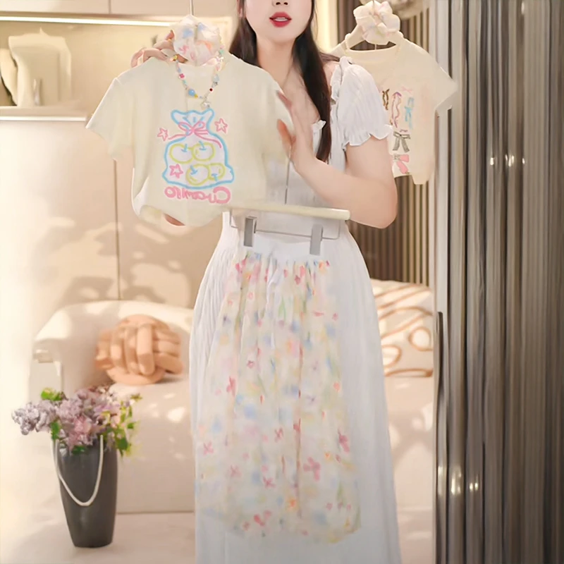 女童夏日多巴胺穿搭2025新款儿童裙裤薄款外穿女大童网红炸街裤子