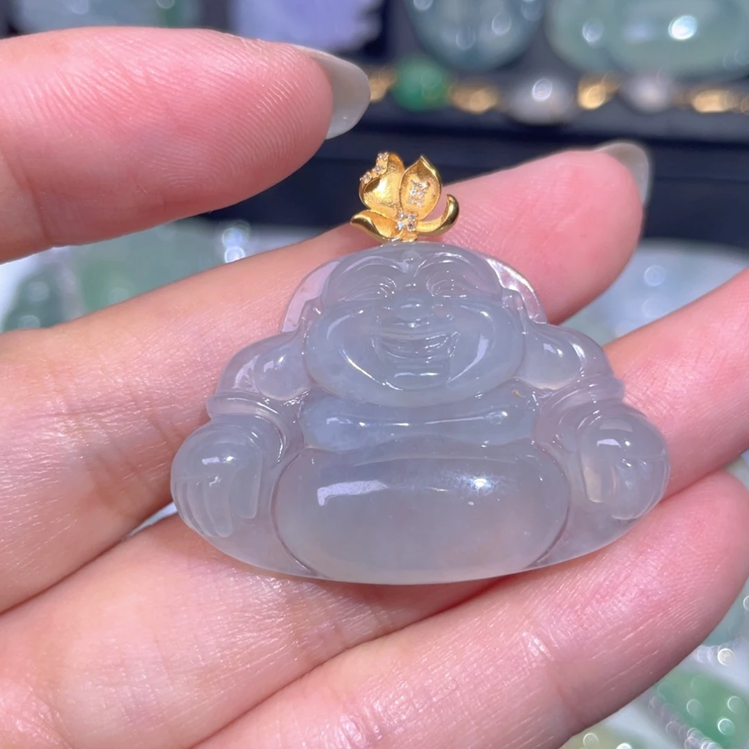 颈饰18K金镶嵌翡翠翡翠