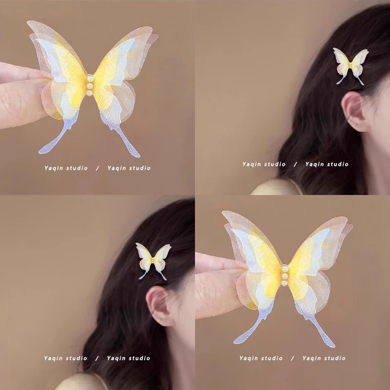 蝴蝶翻飞~ 2025新款清新蝴蝶发夹！侧边刘海夹一对装头饰拍照发饰