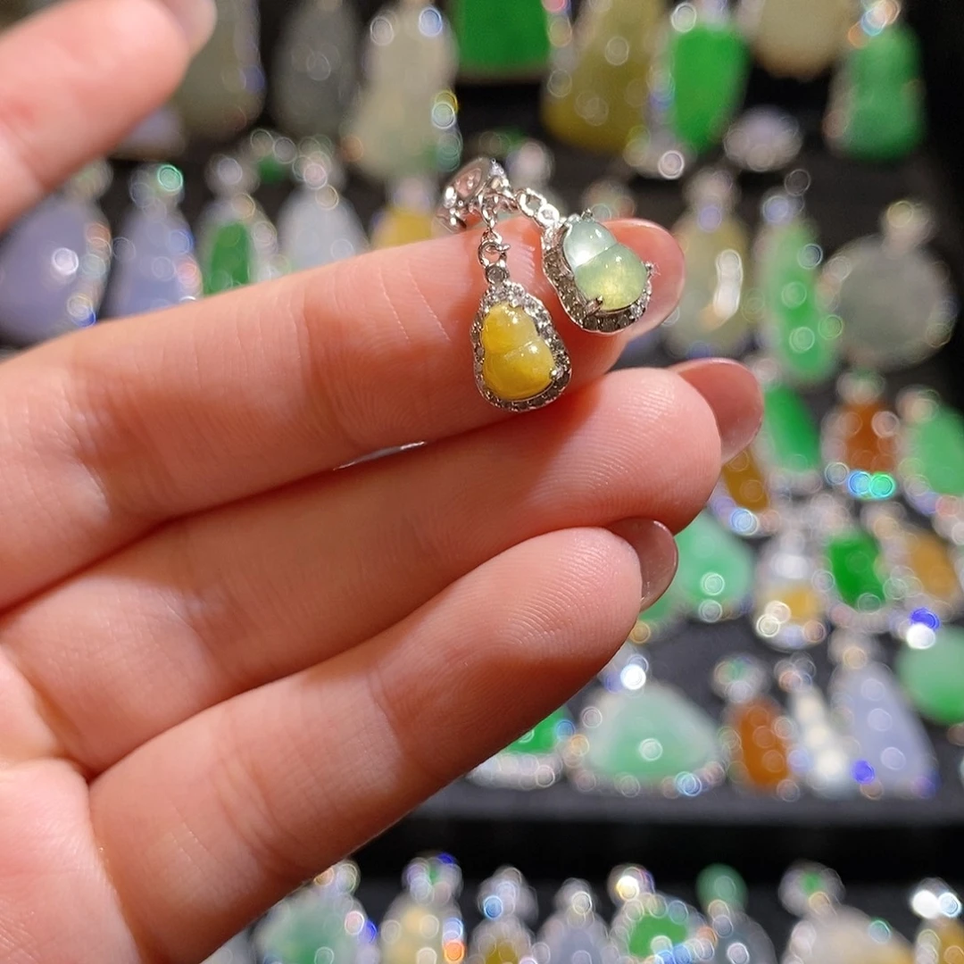 颈饰银S925镶嵌翡翠天然翡翠