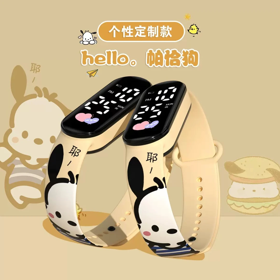 爆款防水夜光触屏显示手环手表男女同款时尚电子手表女款腕表学生