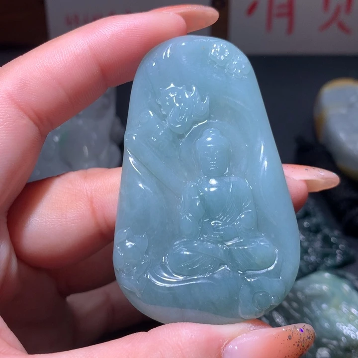 翡翠未镶嵌颈饰保真天然A货翡翠