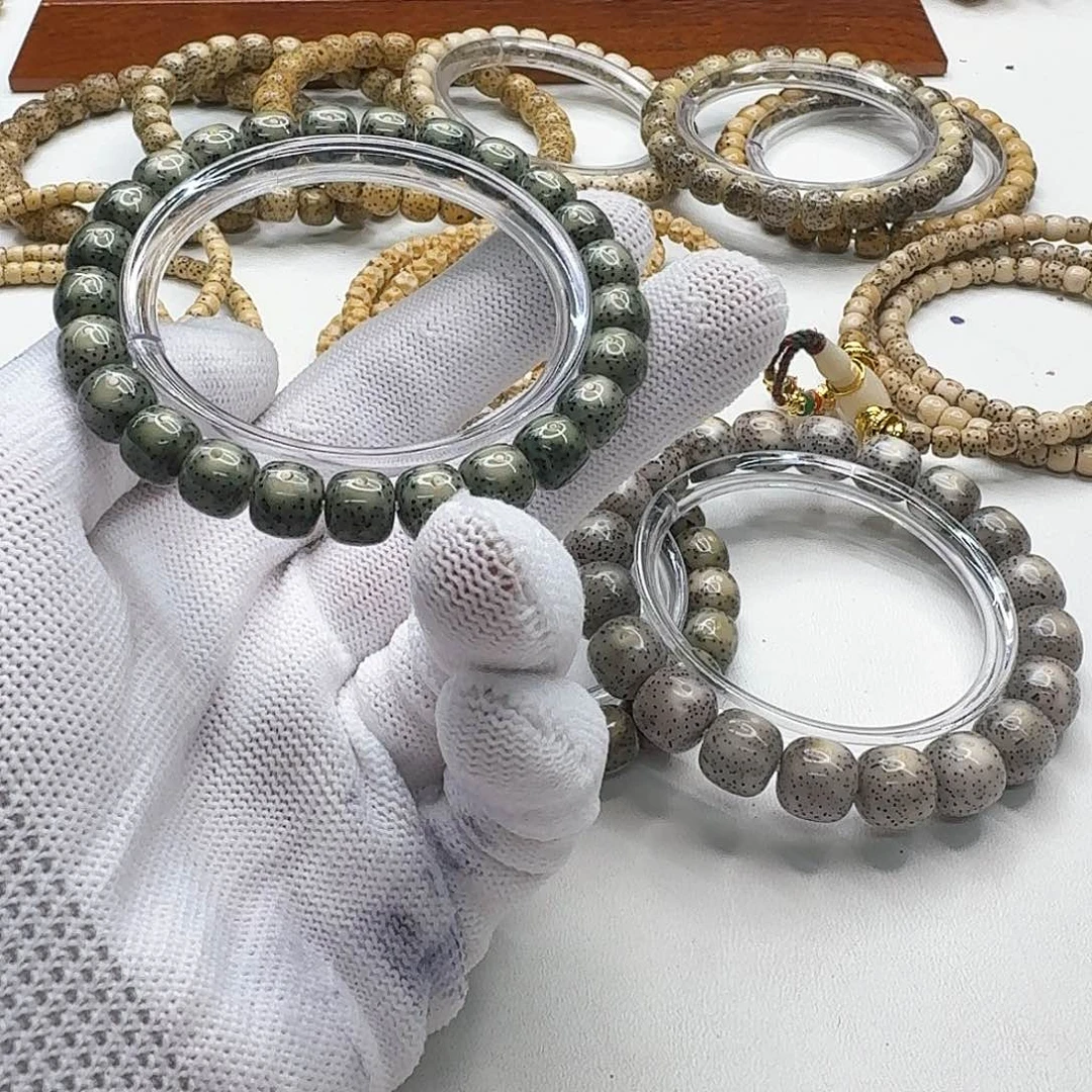 星月菩提吊坠49灭世糯冰绿幽灵大眼睛9左右单圈