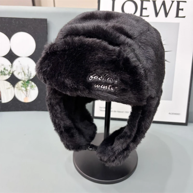 韩版毛绒雷锋帽男女秋冬季加厚保暖防寒东北帽户外骑行百搭护耳帽