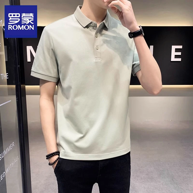罗蒙冰丝短袖Polo衫男士夏季薄款潮牌百搭商务休闲翻领t恤上衣服