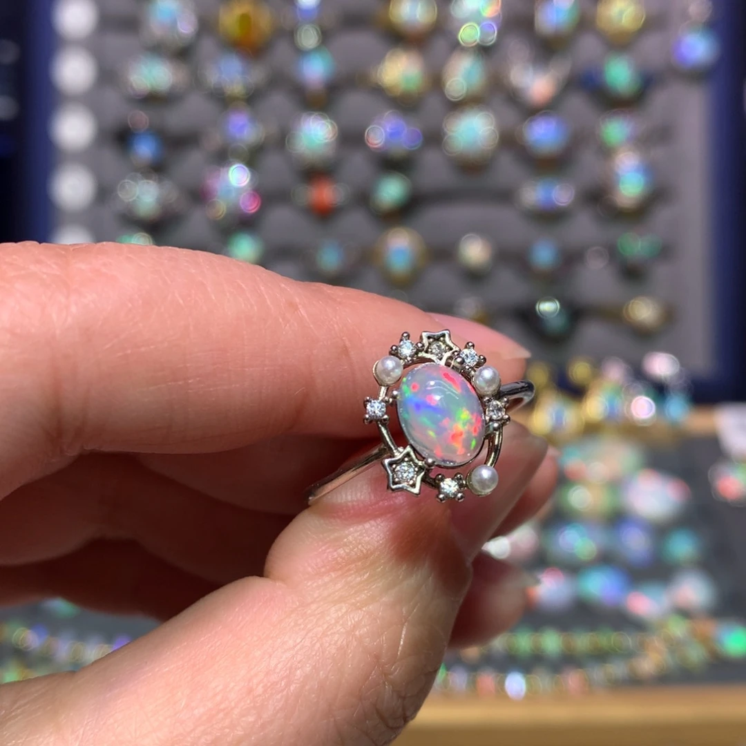 银S925镶嵌欧泊戒指款式