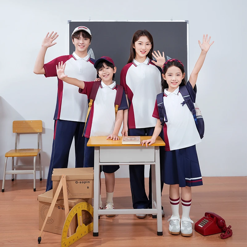 江西抚州市中小学生统一校服宽松一年级学生班服夏季短袖运动套装