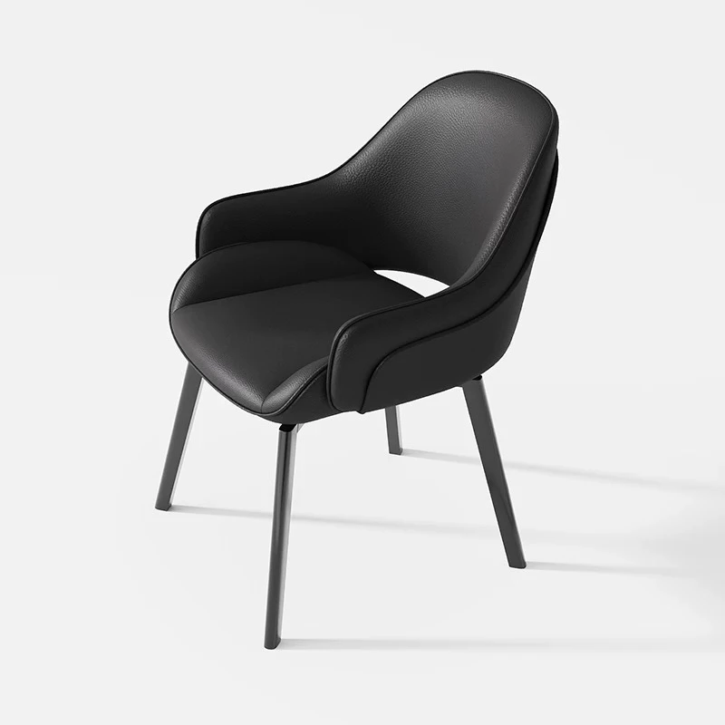 意式轻奢可旋转高端家用餐厅酒店靠背餐椅