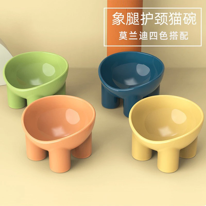 猫碗防打翻加厚餐盘喝水碗猫粮碗护颈碗高颜值猫狗日用吃饭碗猫咪