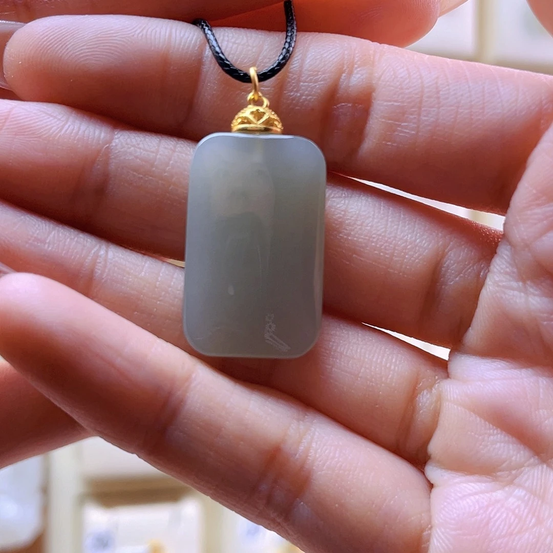 和田玉吊坠(赠链)银S925镀金镶嵌ら****ら