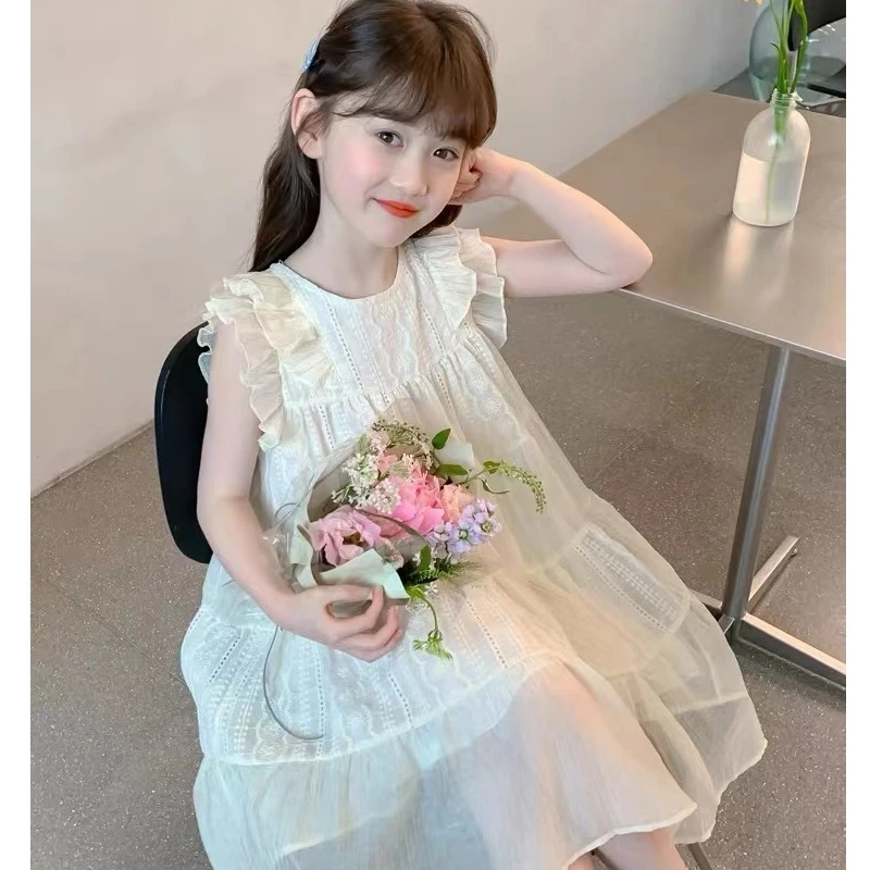 女童连衣裙夏季2024新款网红儿童夏款背心裙子女孩夏装洋气公主裙