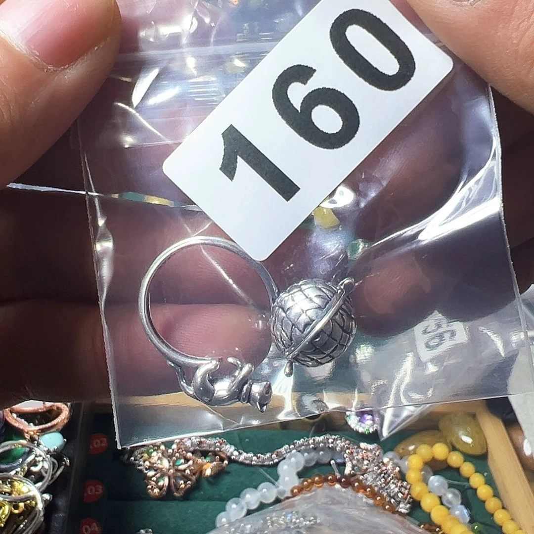 月光石戒指银S925镶嵌迟****婆