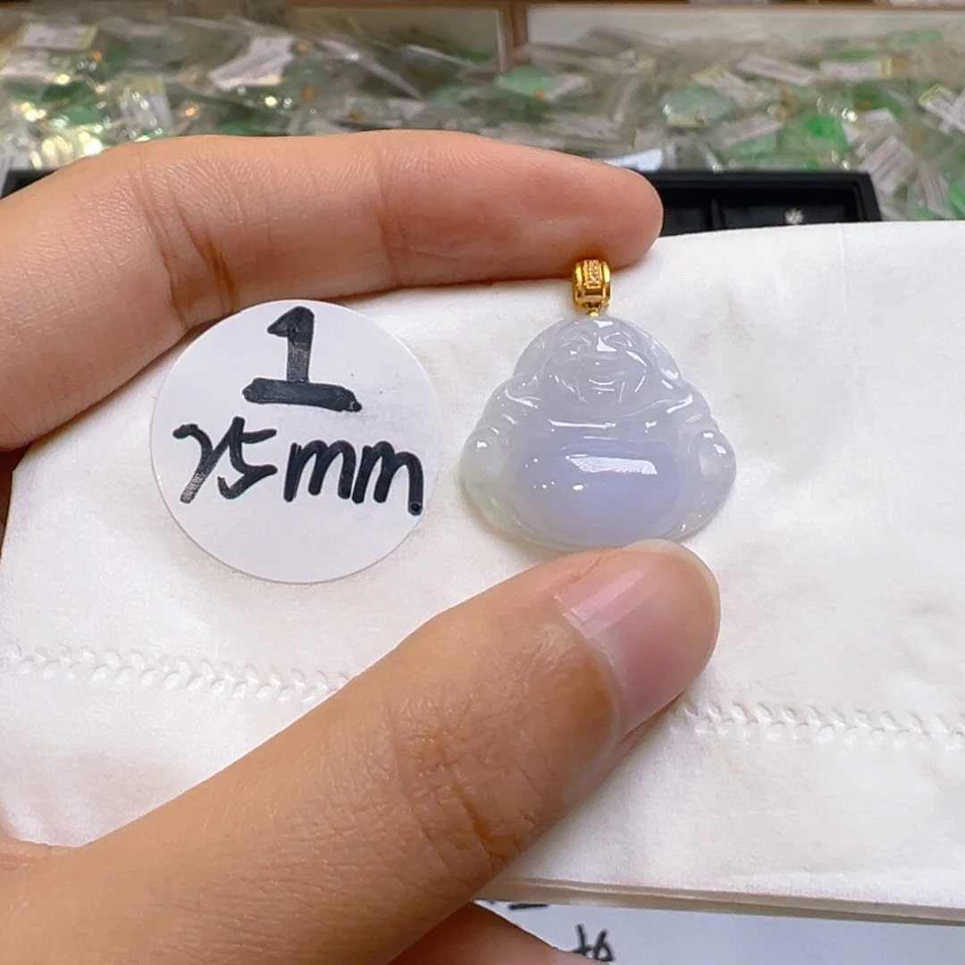 吊坠(不含链)18K金镶嵌翡翠