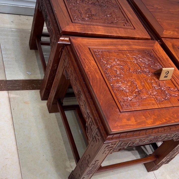 用***0花梨木类端景台大果紫檀全料老料2个