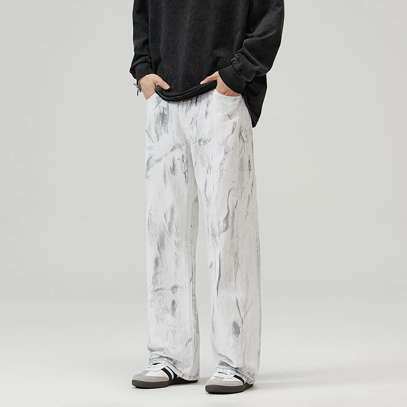 冰丝裤子男士夏季薄款2025新款宽松直筒男裤学生夏天休闲长裤男生