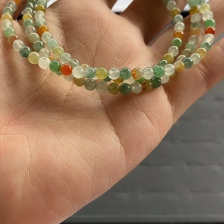 定制翡翠未镶嵌卡3.8多宝小咪珠