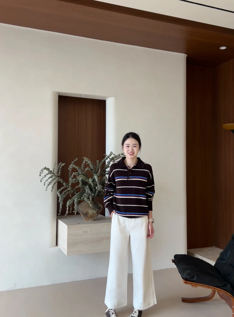 【温莎旧事】HANI秋季新款 垂感宽松直筒阔腿高腰休闲裤 K150