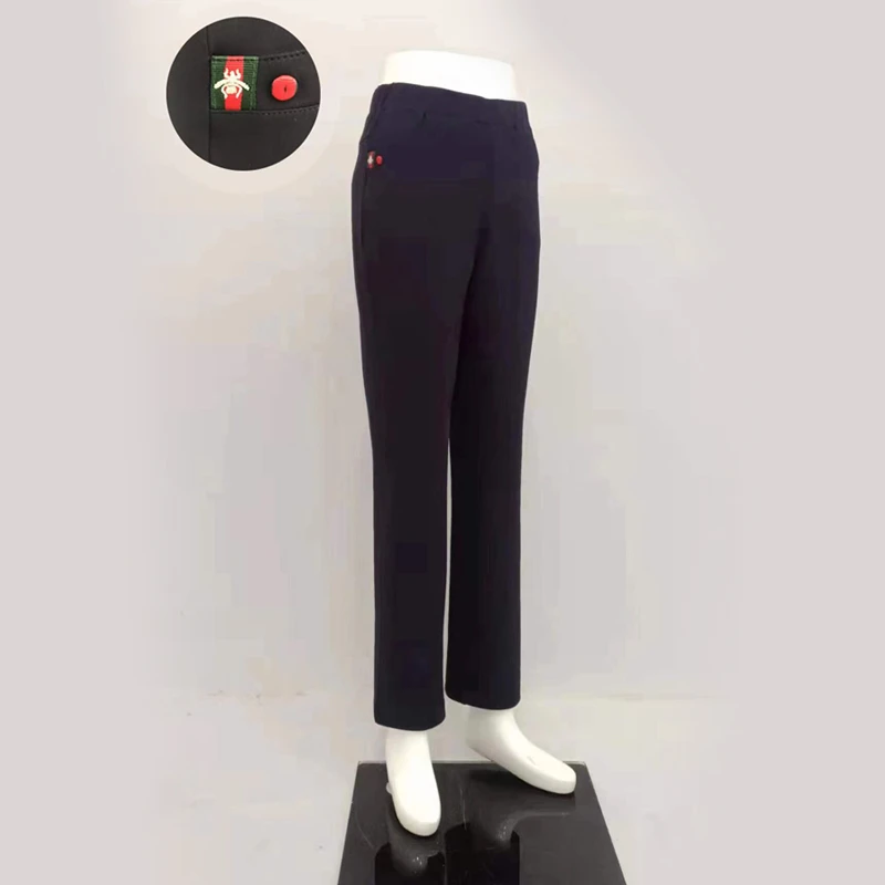 韩涛女裤春夏新款进口南韩丝中老年长裤松紧腰大码妈妈裤22683