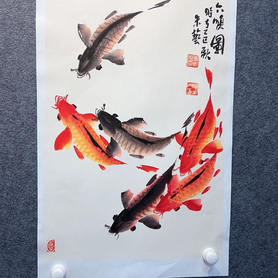 国画纯手绘画心原创
