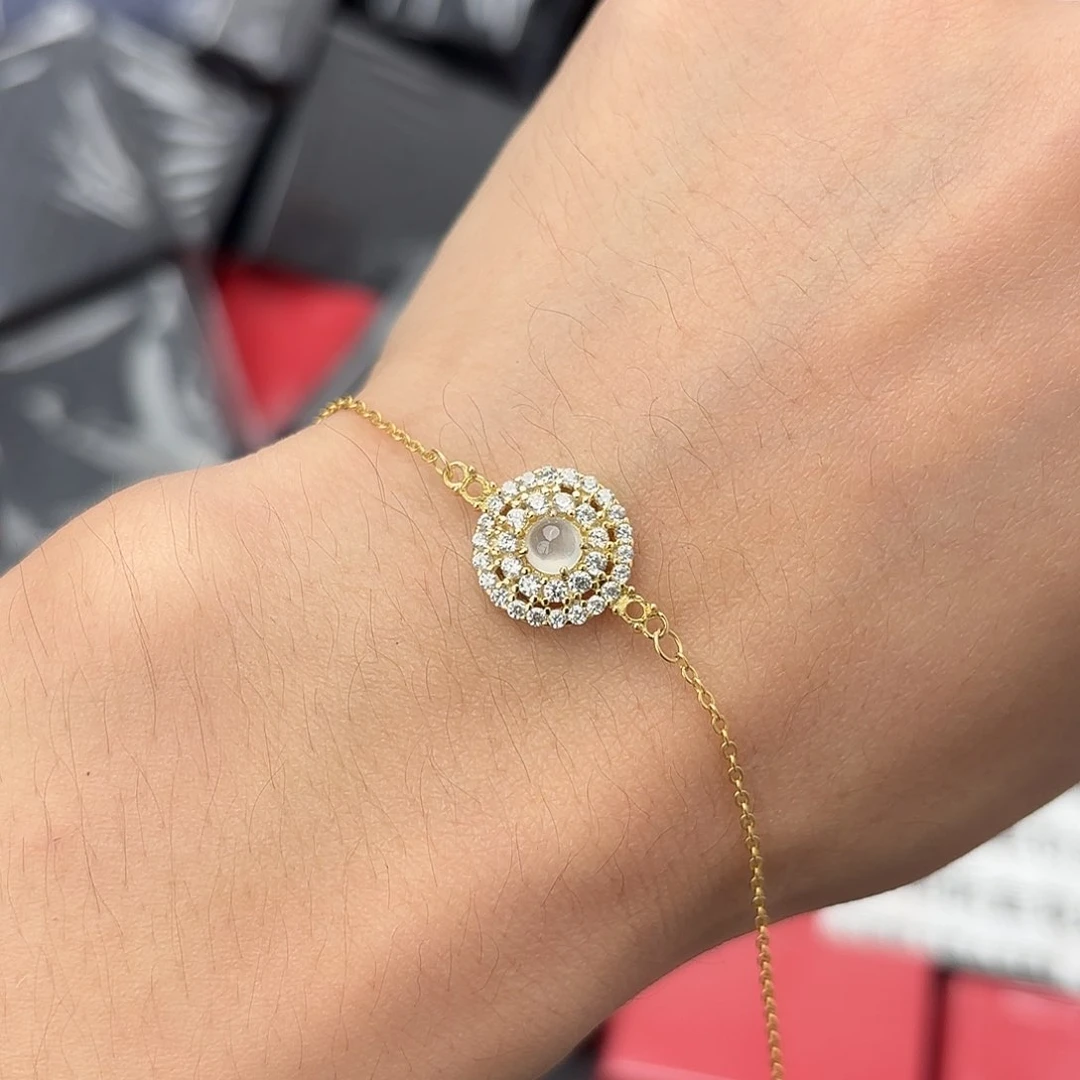 翡翠戒指银S925镀金镶嵌