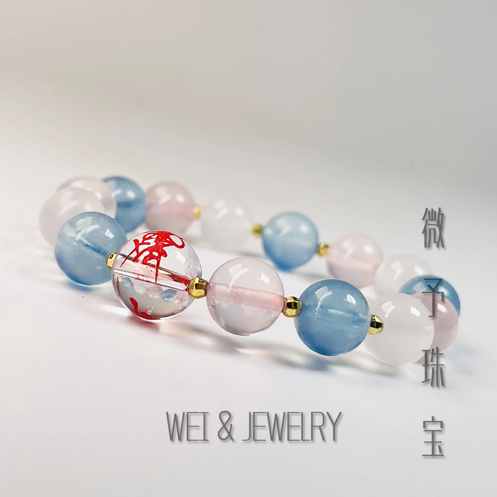 【微予珠宝】【茅山和合附身符】天然水晶手链多样性发其一