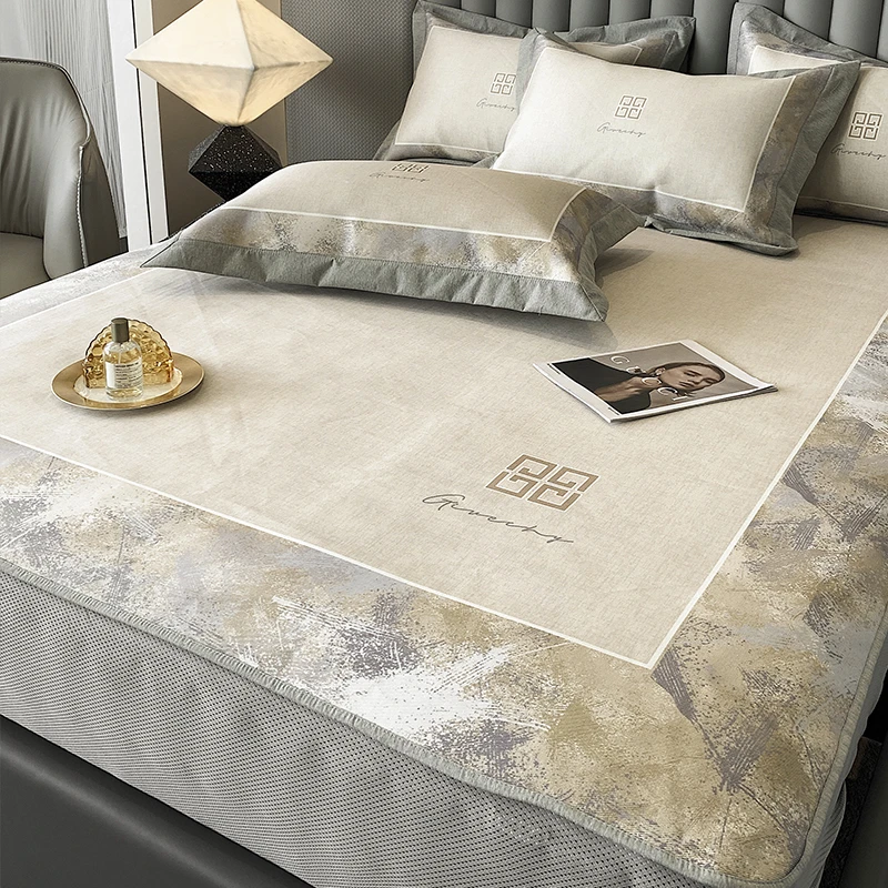 A类可水洗凉席床笠款三件套冰丝席夏季空调软席子1.8m床可折叠