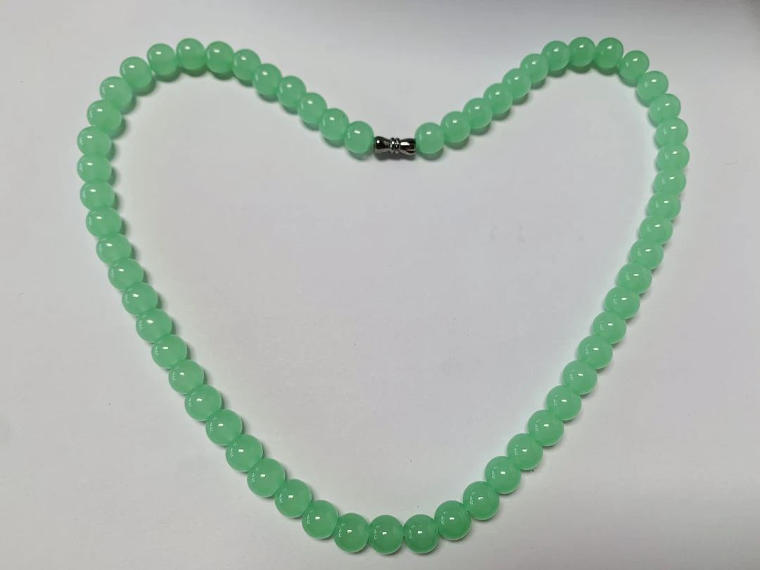 精致水晶玉珠项链 浅绿 卡8mm