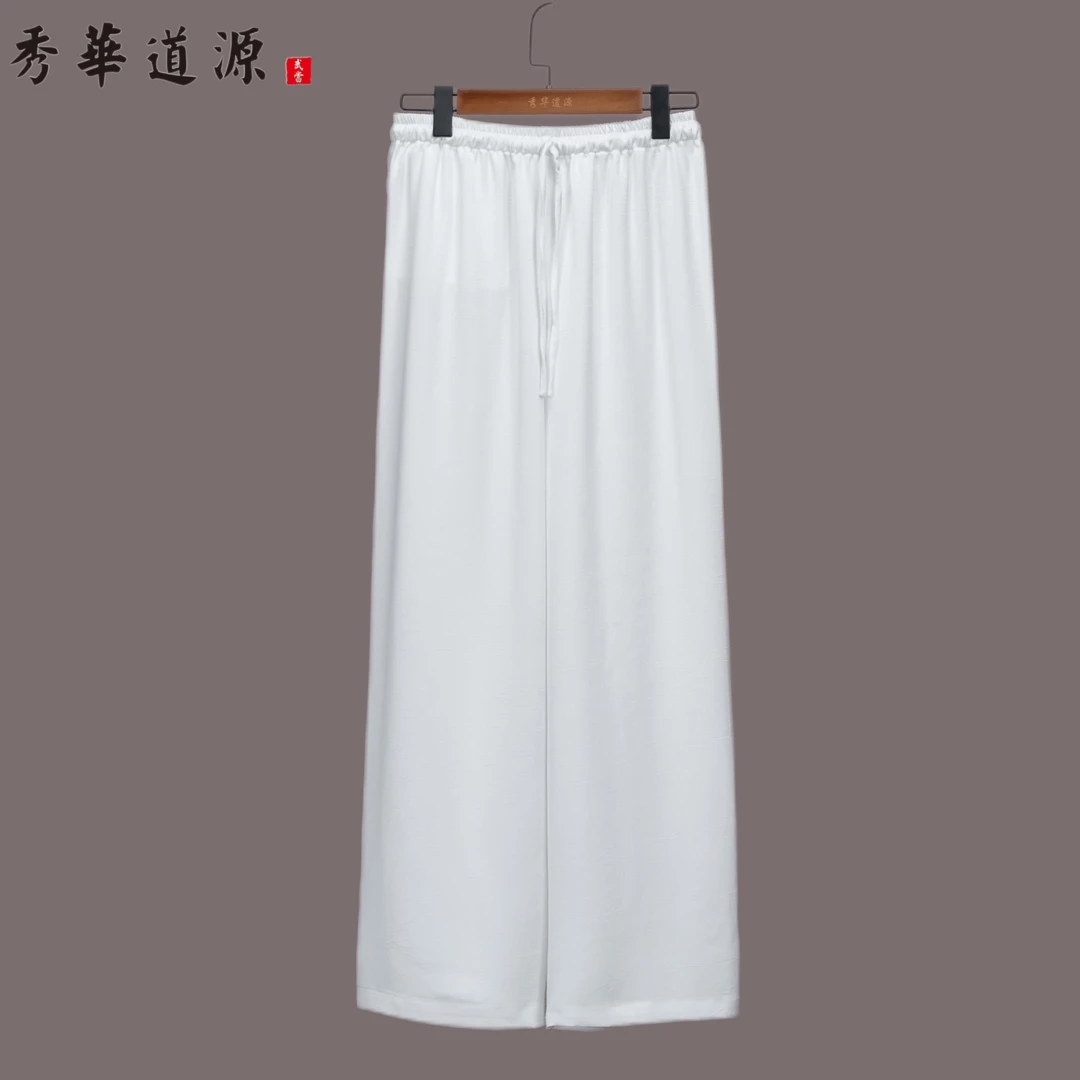 (重磅醋酸暗纹)太极练功直筒裤紧口裤武术表演裤