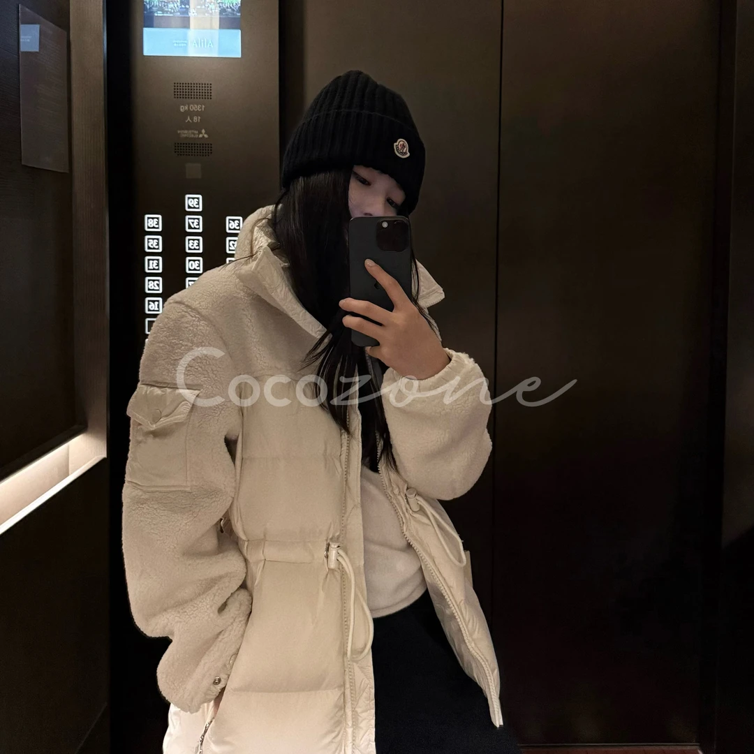 COCO ZONE 刘一一 "莱蒙鹅绒"90白鹅绒立领拼接鹅绒服 CD2A2580