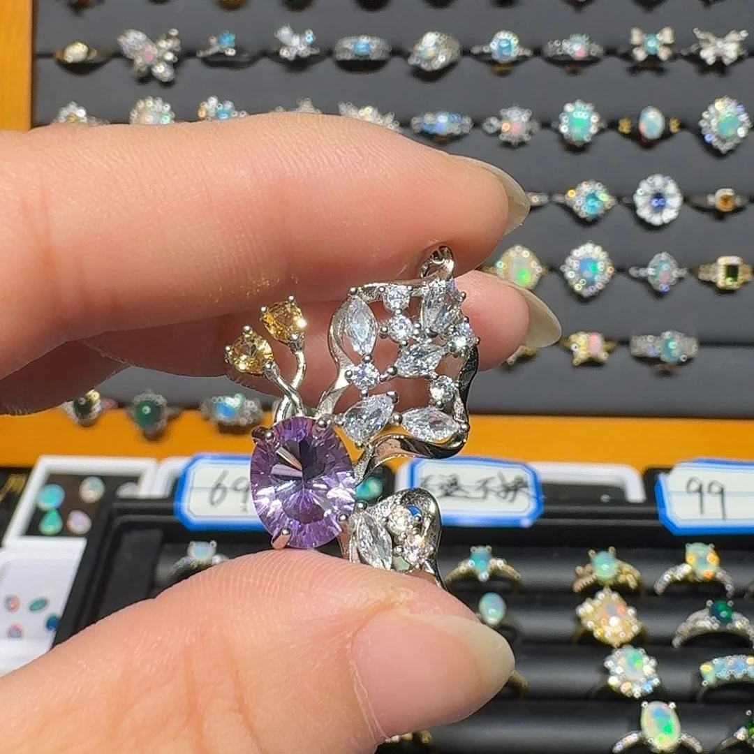 欧泊银S925镶嵌戒指戒指