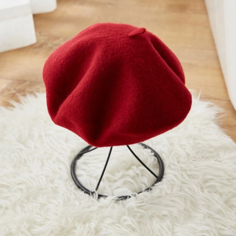 帽子女秋冬羊毛贝雷帽韩版日系大帽檐画家百搭英伦风休闲可爱女士