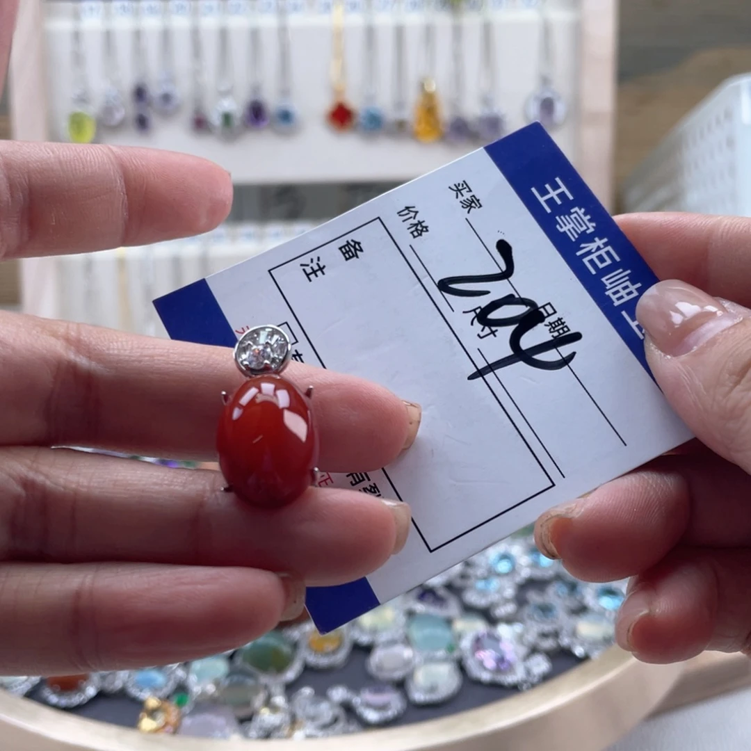 玛瑙/玉髓银S925镶嵌颈饰