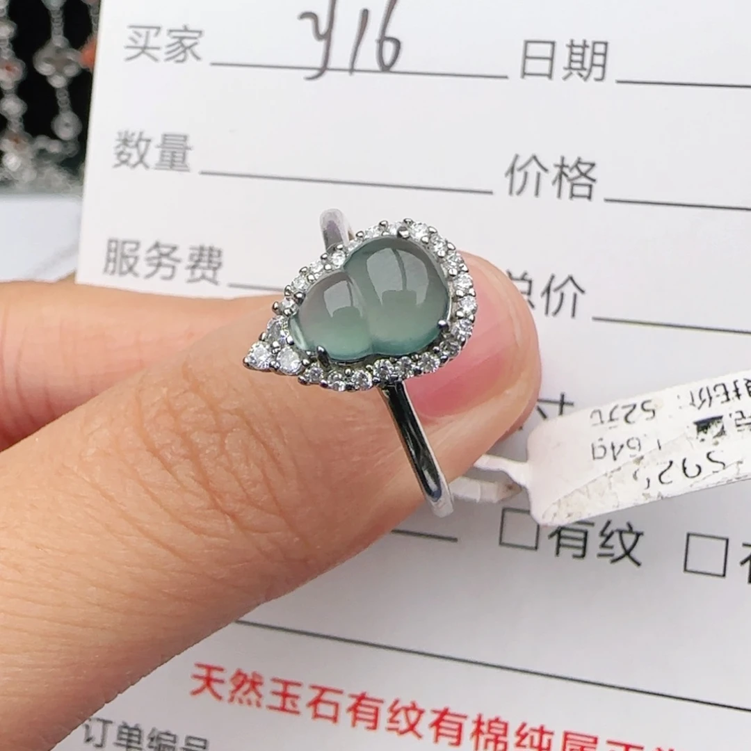 翡翠戒指银S925镶嵌戒指