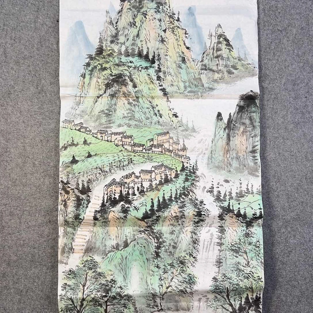 国画642 花鸟在树丛的顶端鸣叫叫声