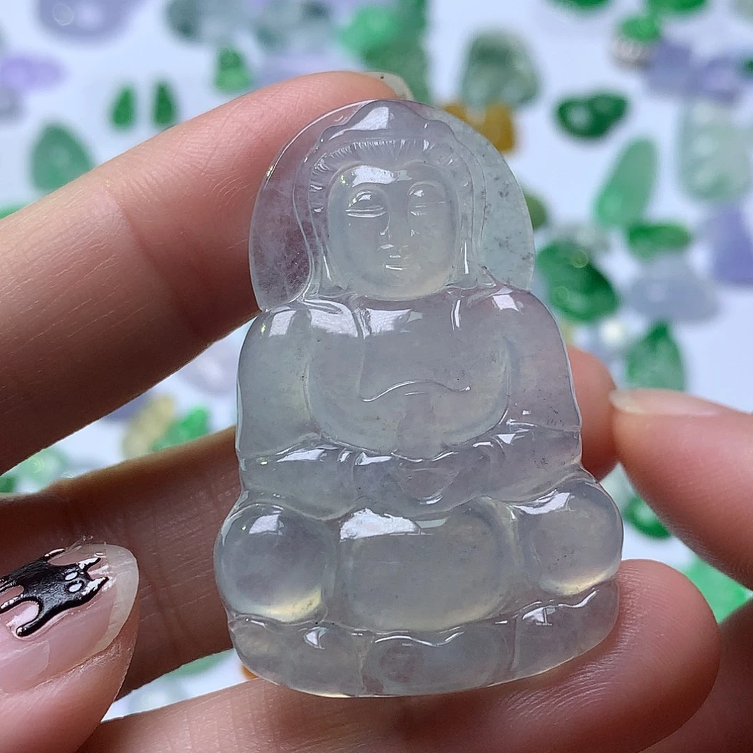 翡翠未镶嵌颈饰观音