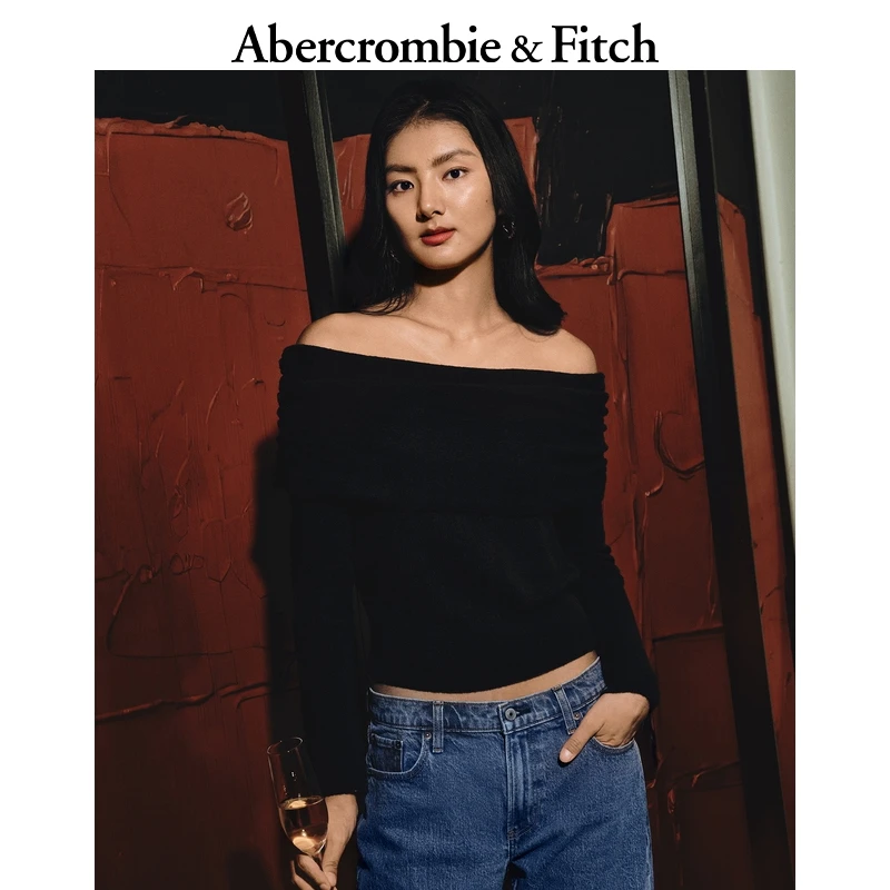 AF女装25春款法式法式一字肩露肩针织衫上衣KI150-4303